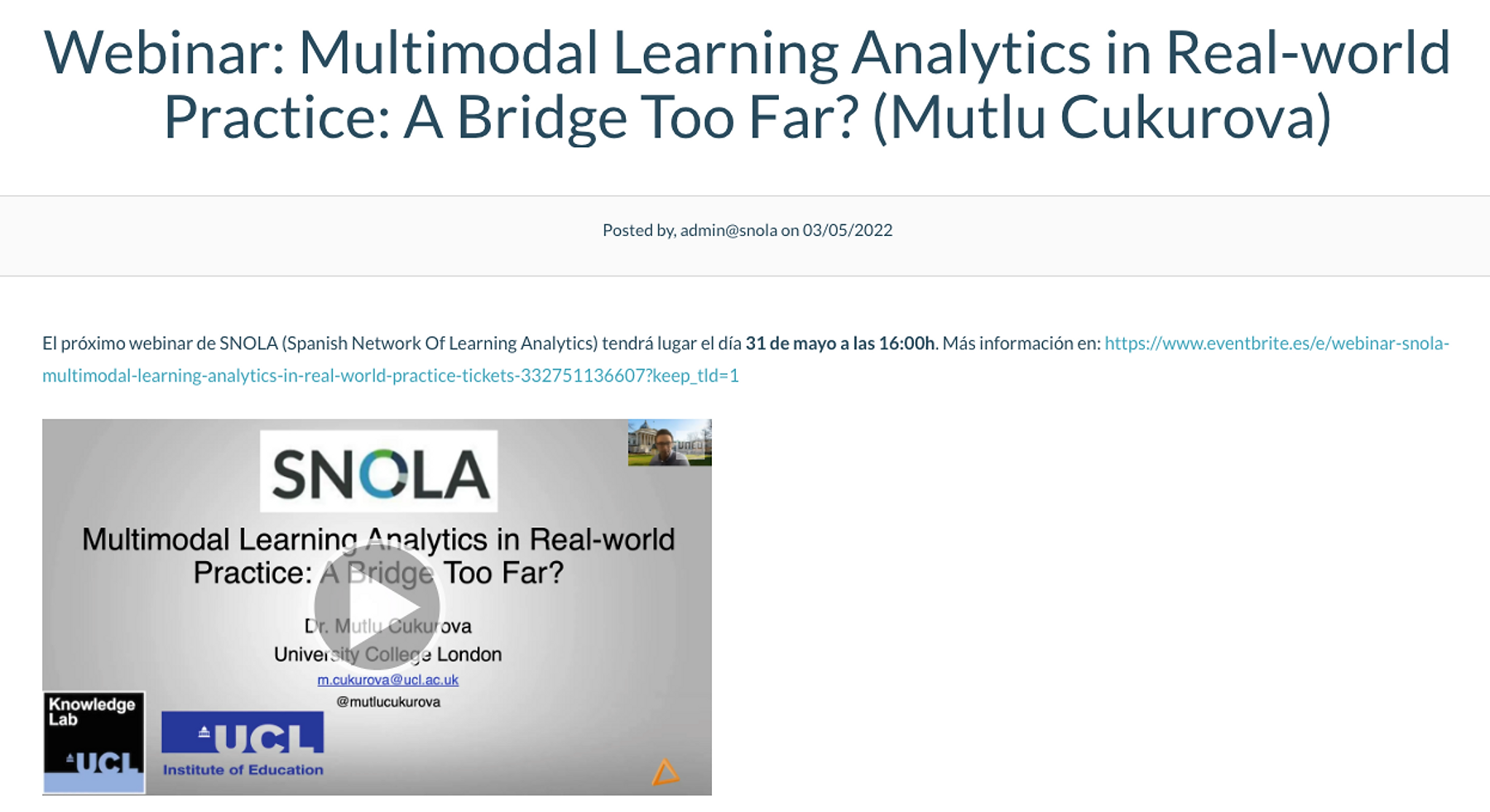 Webinar: MMLA in Real-world Practice — A Bridge Too Far?